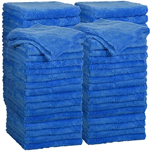 30 Pcs 16 x 16 Inch Microfiber Car Towels (Dark Blue / 16 x 16 Inch)