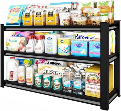 3 Tier Garage Shelving Heavy Duty (Black / 48" W x 18" D-3Tier)