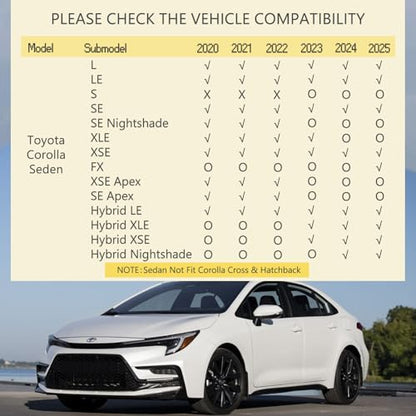 Floor Mats for Corolla 2020 (1 For Corolla 2020-2026)