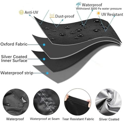 Motorcycle Cover Waterproof Outdoor (L (Fits up to 86"))
