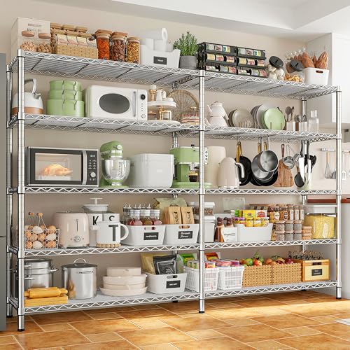Chrome Metal Shelving (Chrome-70" W*15.8" D*72.4" H)