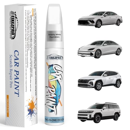 W6H Serenity White Pearl Touch Up Paint for Hyundai Color Exact Match (W6H Serenity White Pearl)