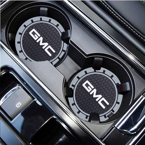 Car Cup Holder Coaster for GMC Sierra Denali Canyon Terrain Yukon Jimmy Acadia Recessed Silicone Cupholder Coaster Interior Accessories 2.75IN 2Pack 04 (Gray-07)
