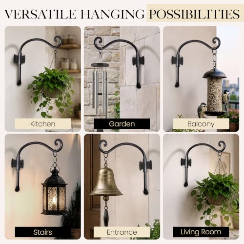 Plant Hangers Outdoor or Indoor Heavy Duty Wall Bracket Hooks (10 Inch / Axe Hooks)