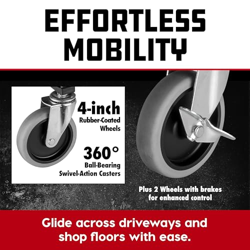 Heavy Duty Utility Rolling Seat Upgraded with Padding (Foam Cushion)