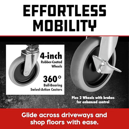 Heavy Duty Utility Rolling Seat Upgraded with Padding (Foam Cushion)