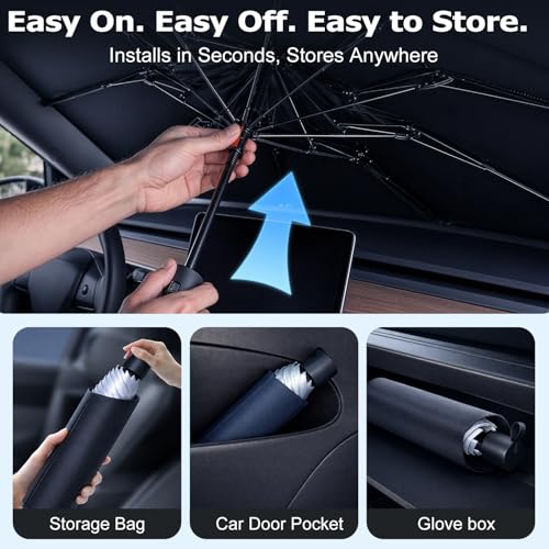 2026 Upgraded] DooGooCoo Windshield Sun Shade [Up to 70°F Cooler (Universal - Medium Size)