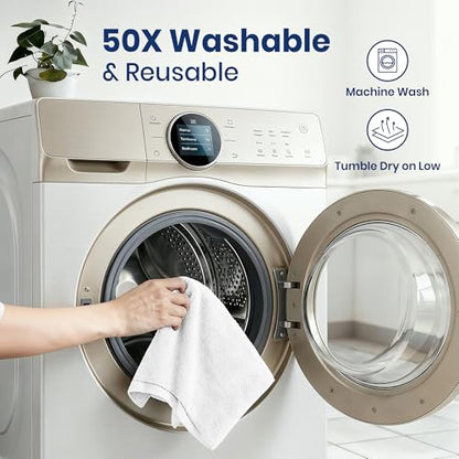 Microfiber Cleaning Cloth Roll (75 Count (Pack of 1) / White)