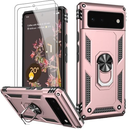 for Google Pixel 6A Case with Screen Protector (Rose Gold / Google Pixel 6A)