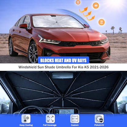 Car Windshield Sun Shade Umbrella for Kia K5 2021 (For Kia K5 2021-2026)
