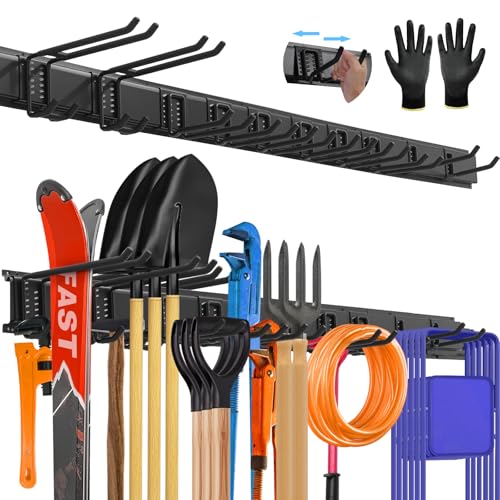 64'' All Metal Garage Tool Organizer Wall Mount (Black / 64" Alloy Steel)
