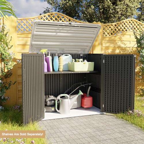 Larger Outdoor Storage Shed Weather Resistance (48 Cu.ft Black Shed-03C)