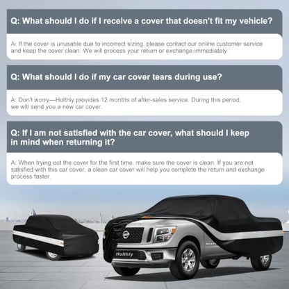 10 Layers Truck Cover Waterproof All Weather Custom Fit Nissan Titan (Black Gray / Custom Fit for Nissan Titan)