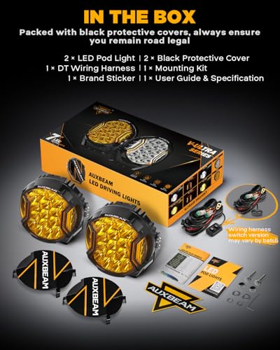V Ultra Series 7 Inch Side Shooter Offroad Lights Round Amber Pods (7-inch, Amber)