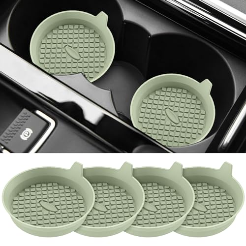 Car Cup Holder Coasters [4 Pack] Silicone Cups Mats (4pack-desert Sage)