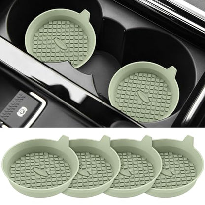 Car Cup Holder Coasters [4 Pack] Silicone Cups Mats (4pack-desert Sage)