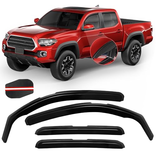 in Channel Window Rain Guards Fit for Tacoma 2005 (For 2005-2015 Tacoma Double Cab)