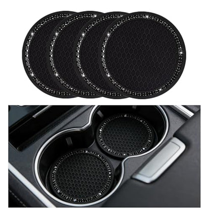 PCS Bling Car Cup Coaster (4 Count / Black and Black)