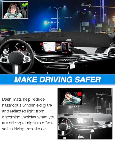 Black Dash Cover for BMW X5 2023 2024 2025 2026 Dashboard Cover Mat (60*33(BMW X5 23+))