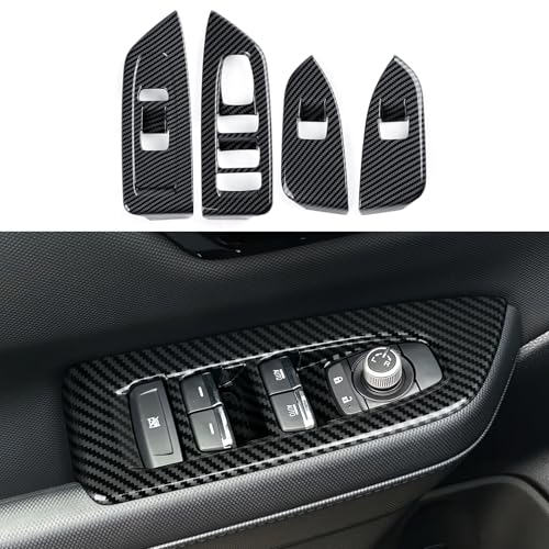 Car ABS Window Lift Control Switch Decals Only for 2025 2026 Subaru Forester Interior Carbon Fiber Style (Window Lift Switch Decal)