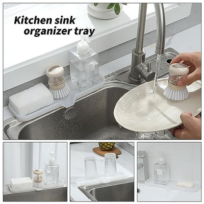 Silicone Soap Dish with Drain Spout (Translucent / L(12"×4"))