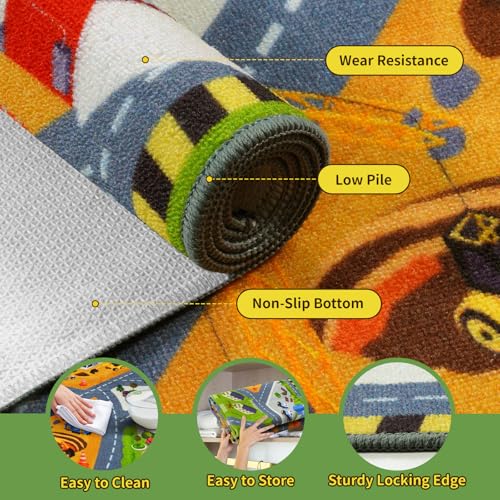 Kids Rug Play Mat (Green City2 / 5'3''x6'6'')