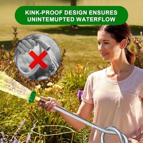 Metal Short Garden Hose 8 ft (8 Feet / Style A)
