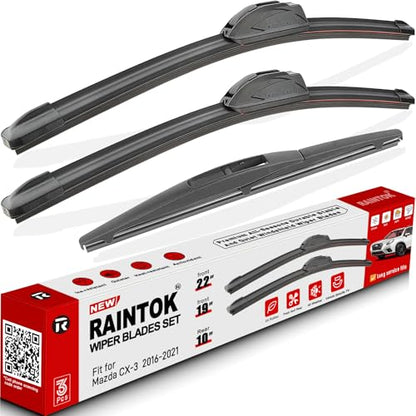 3 Pack Windshield Wiper Blades Replacement for Mazda CX3 CX (22"/19"/10")