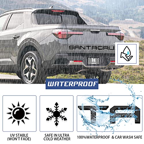 Tailgate Inserts Letters Compatible for 2022 2023 2024 2025 2026 Santa Cruz 3D Raised & Strong Adhesive Decals Letters Rear Emblem Decal Sticker Compatible for Santa Cruz Accessories (Matte Black)
