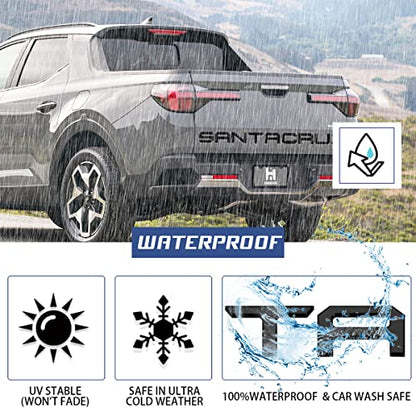 Tailgate Inserts Letters Compatible for 2022 2023 2024 2025 2026 Santa Cruz 3D Raised & Strong Adhesive Decals Letters Rear Emblem Decal Sticker Compatible for Santa Cruz Accessories (Matte Black)