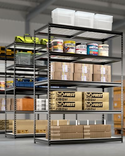 5 Tier Heavy Duty Metal Shelving Unit (Black)