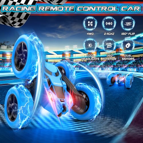Remote Control Car RC Stunt Car for Kids (Blue)
