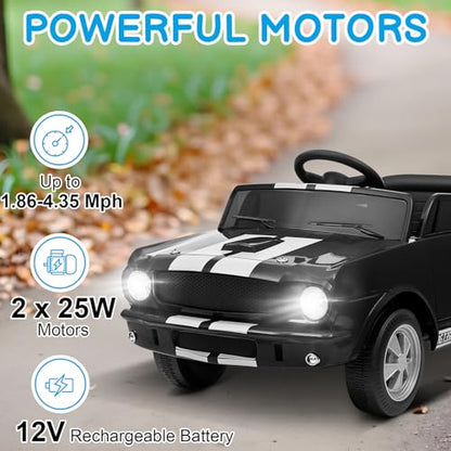 12V Licensed Shelby Electric Car for Kids (Black)