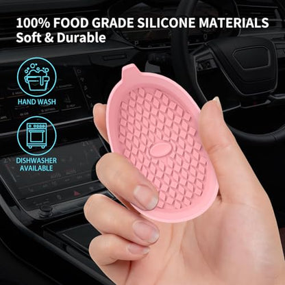 Car Cup Holder Coasters [4 Pack] Silicone Cups Mats (4pack-pink)