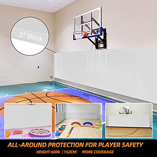 4 Pack Wall Protection Pads 2" Thick Foam Wall Padding (60" x 20" x 2" / 4 PACK / WHITE)