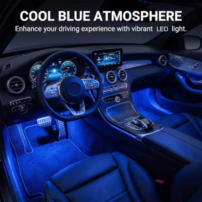 24‑LED USB Car Interior Ambient Light Strips (1 PC / Blue)