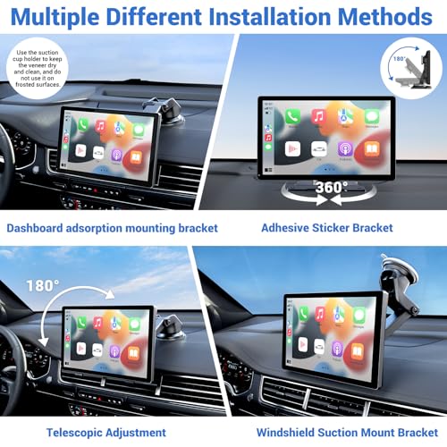 9" Wireless Apple Carplay Screen for Car & Android Auto with Backup Camera (9inches)