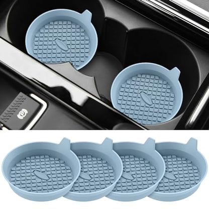 Car Cup Holder Coasters [4 Pack] Silicone Cups Mats (4 Pack-ether)