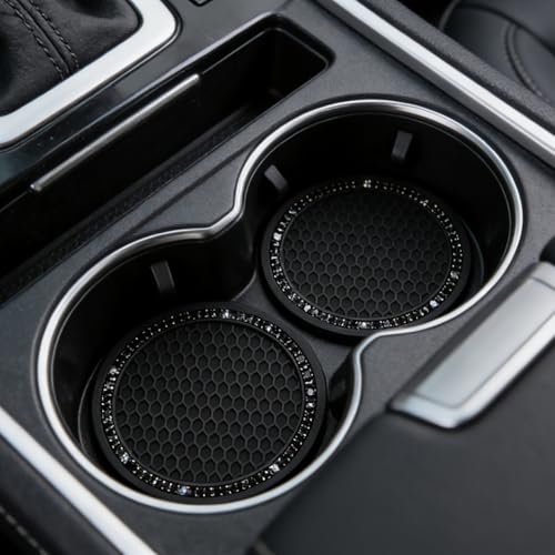 PCS Bling Car Cup Coaster (4 Count / Black and Black)