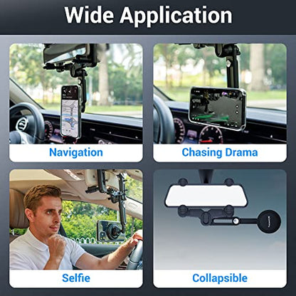 Car Rearview Mirror Magnetic Phone Mount Holder for MagSafe (Car Rearview Mirror or Vent)