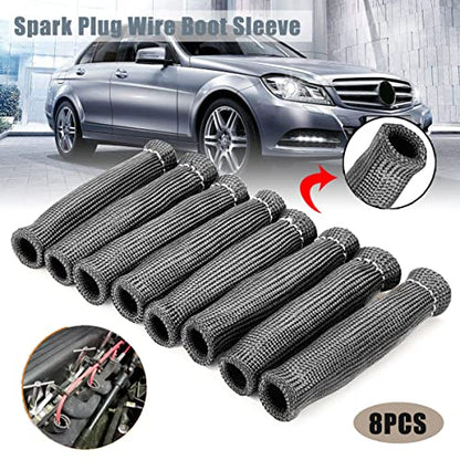 Spark Plug Wire Boots Thermal Protection Insulator Sleeve (black)