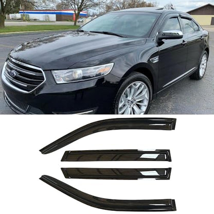 Window Visors Dark Smoke Rain Guards for 2010 (2010-2019 Ford Taurus (Dark Smoke))