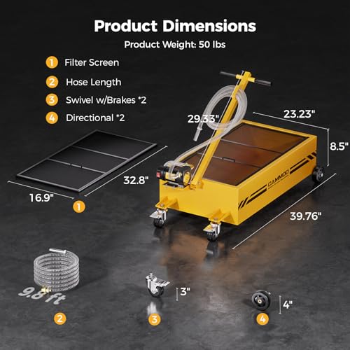 25 Gal Electric Oil Drain Pan with Pump (Yellow)