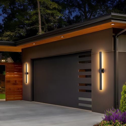 39.4" Long Outdoor Wall Lights Modern LED Exterior Lighting Fixtures Matte Black Outdoor Sconces Wall Lighting for House Front Door Porch Garage Patio (Black / 39.4 inch-1 Pack)