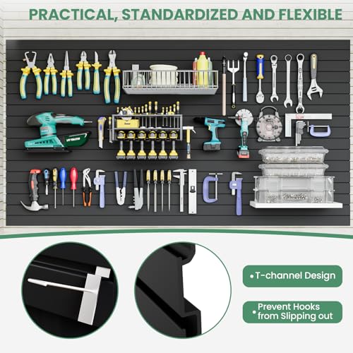 Slatwall Panel Wall Storage Systems (Black / 4x8 FT)