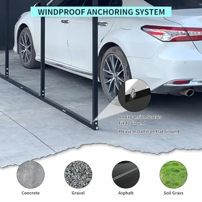 12x20 FT Metal Carport (12x20 FT/Black)