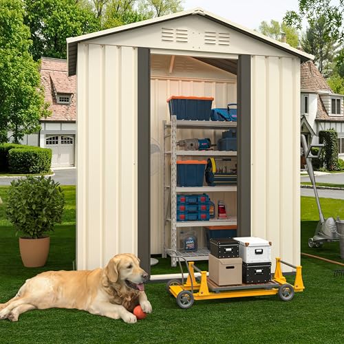 5x3 FT Outdoor Storage Shed (5x3 FT / Cream White)