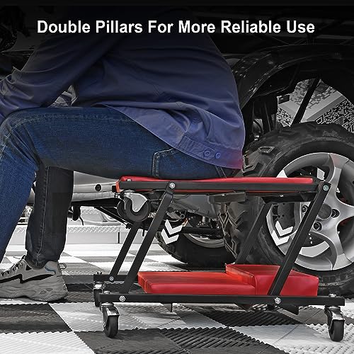 36" Rolling Foldable Automotive Creeper (Red Foldable Creeper)
