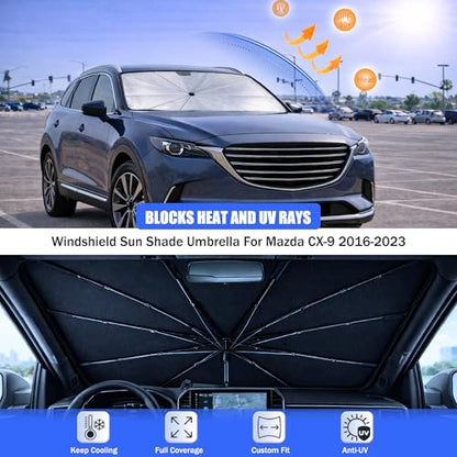 Car Windshield Sun Shade Umbrella for Mazda CX (For Mazda CX-9 2016-2023)