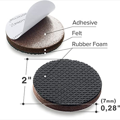 Non Slip Furniture Pads (8 Round 2")